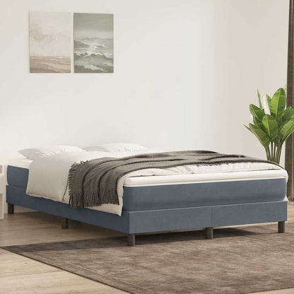 Letto a Molle senza Materasso Grigio Scuro 160x220 cm Velluto | homemem39
