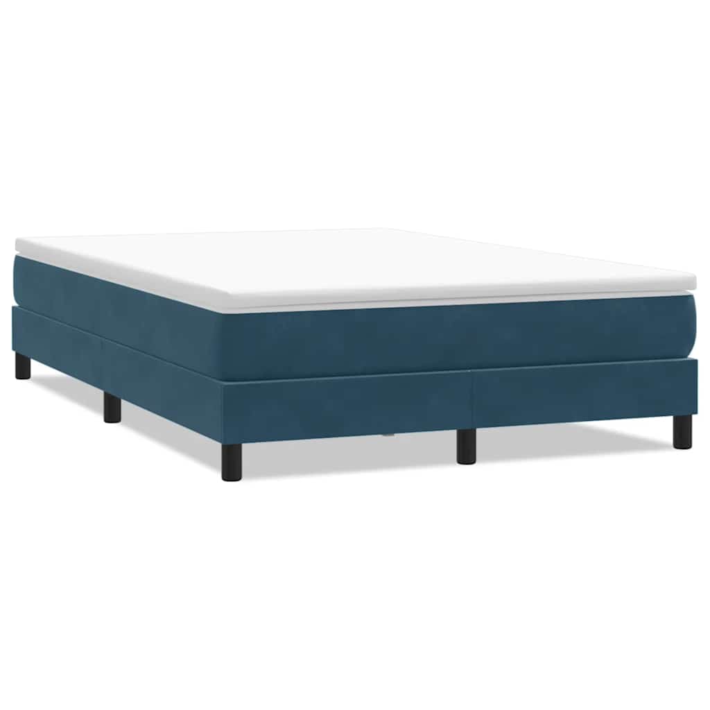 Letto a Molle senza Materasso Blu Scuro 160x220 cm in Velluto | homemem39