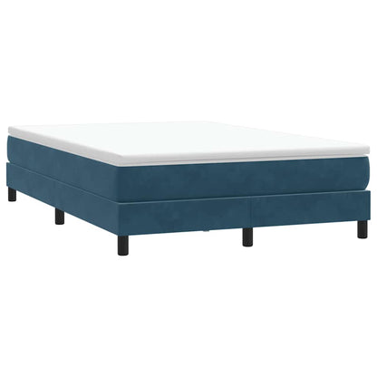 Letto a Molle senza Materasso Blu Scuro 160x220 cm in Velluto | homemem39