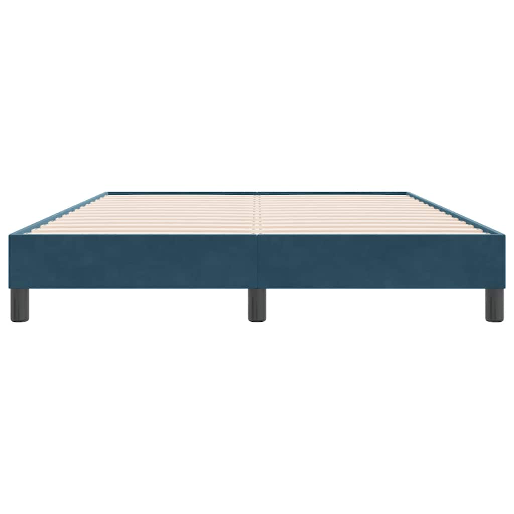 Letto a Molle senza Materasso Blu Scuro 160x220 cm in Velluto | homemem39