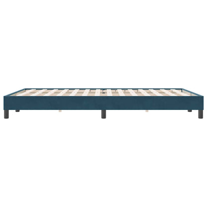 Letto a Molle senza Materasso Blu Scuro 160x220 cm in Velluto | homemem39