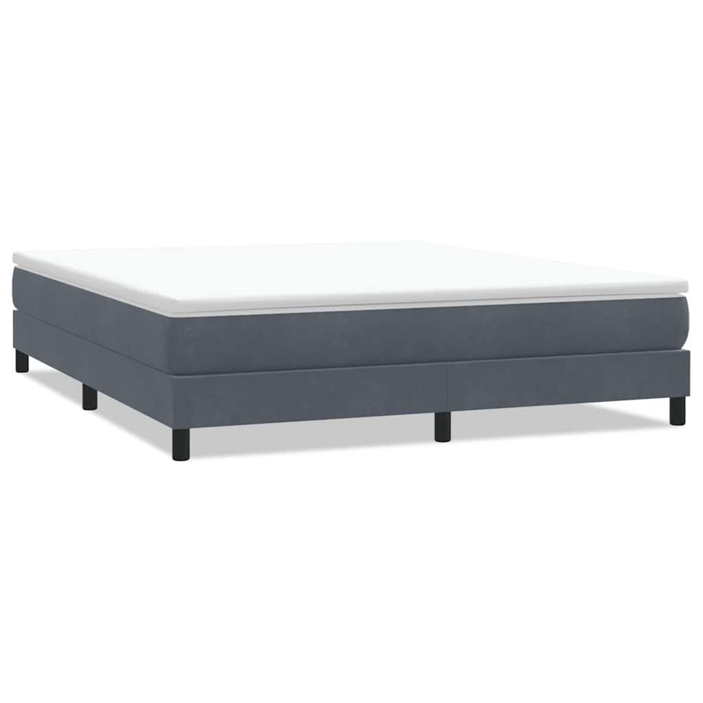 Letto a Molle senza Materasso Grigio Scuro 180x220 cm Velluto | homemem39
