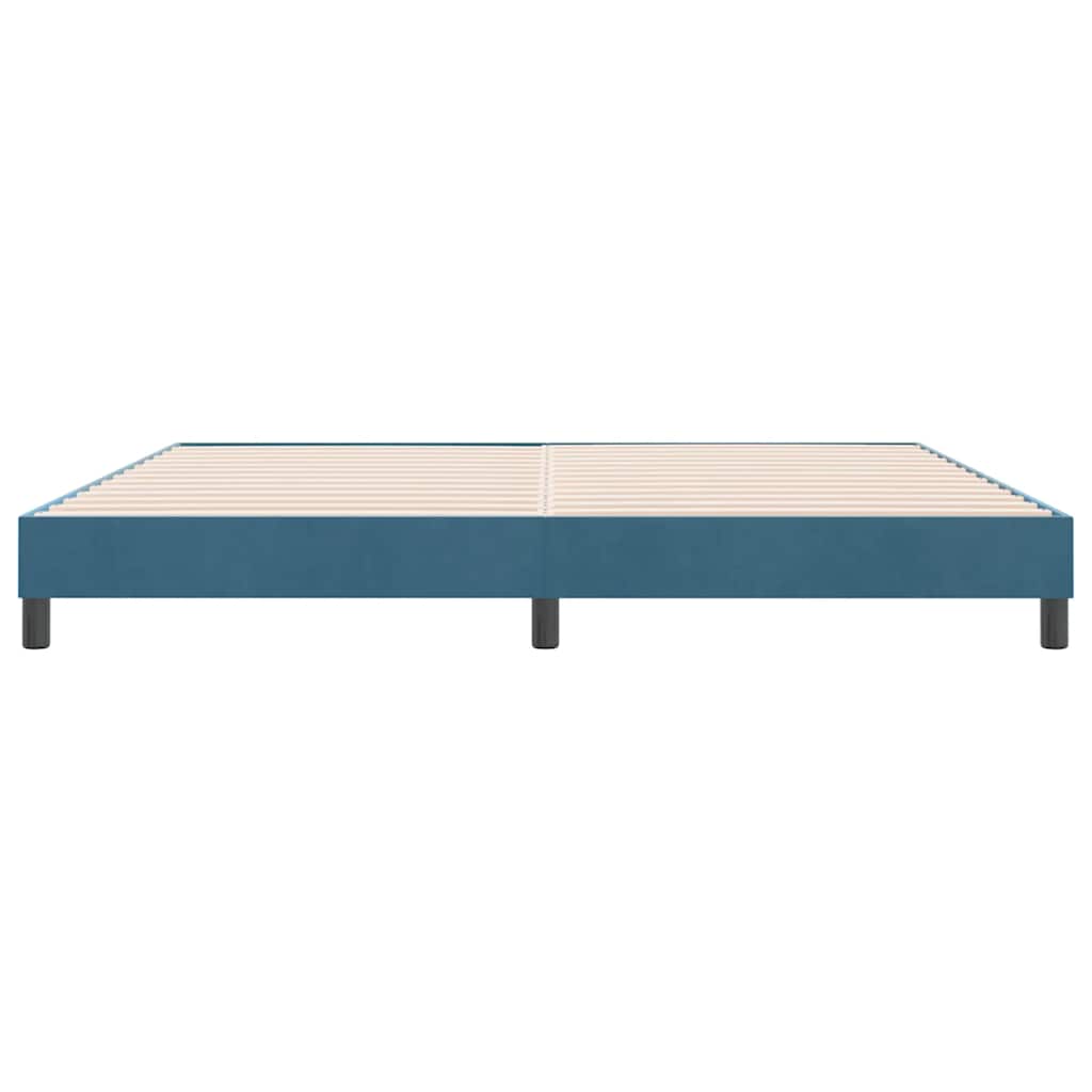 Letto a Molle senza Materasso Blu Scuro 180x220 cm Velluto | homemem39