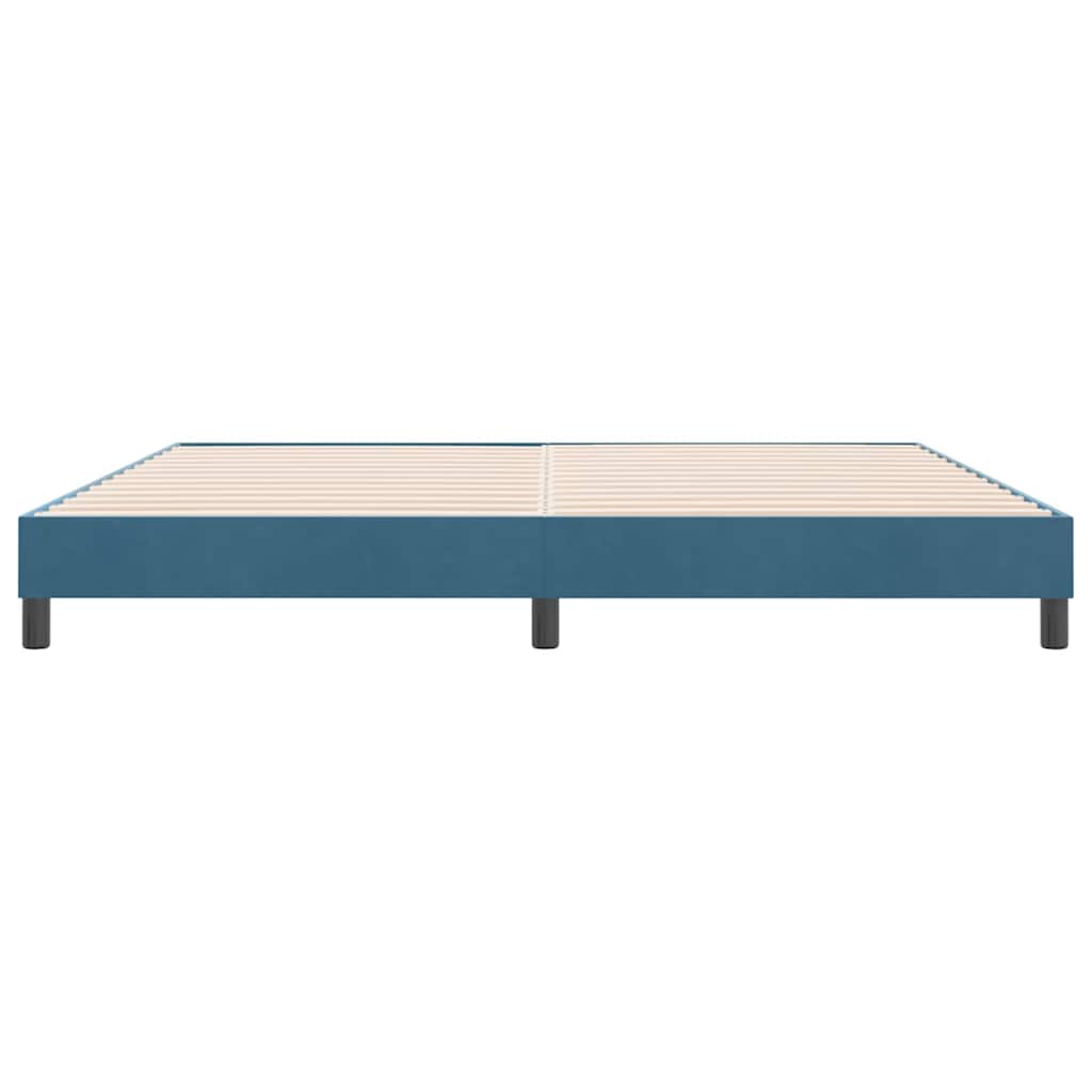 Letto a Molle senza Materasso Blu Scuro 180x220 cm Velluto