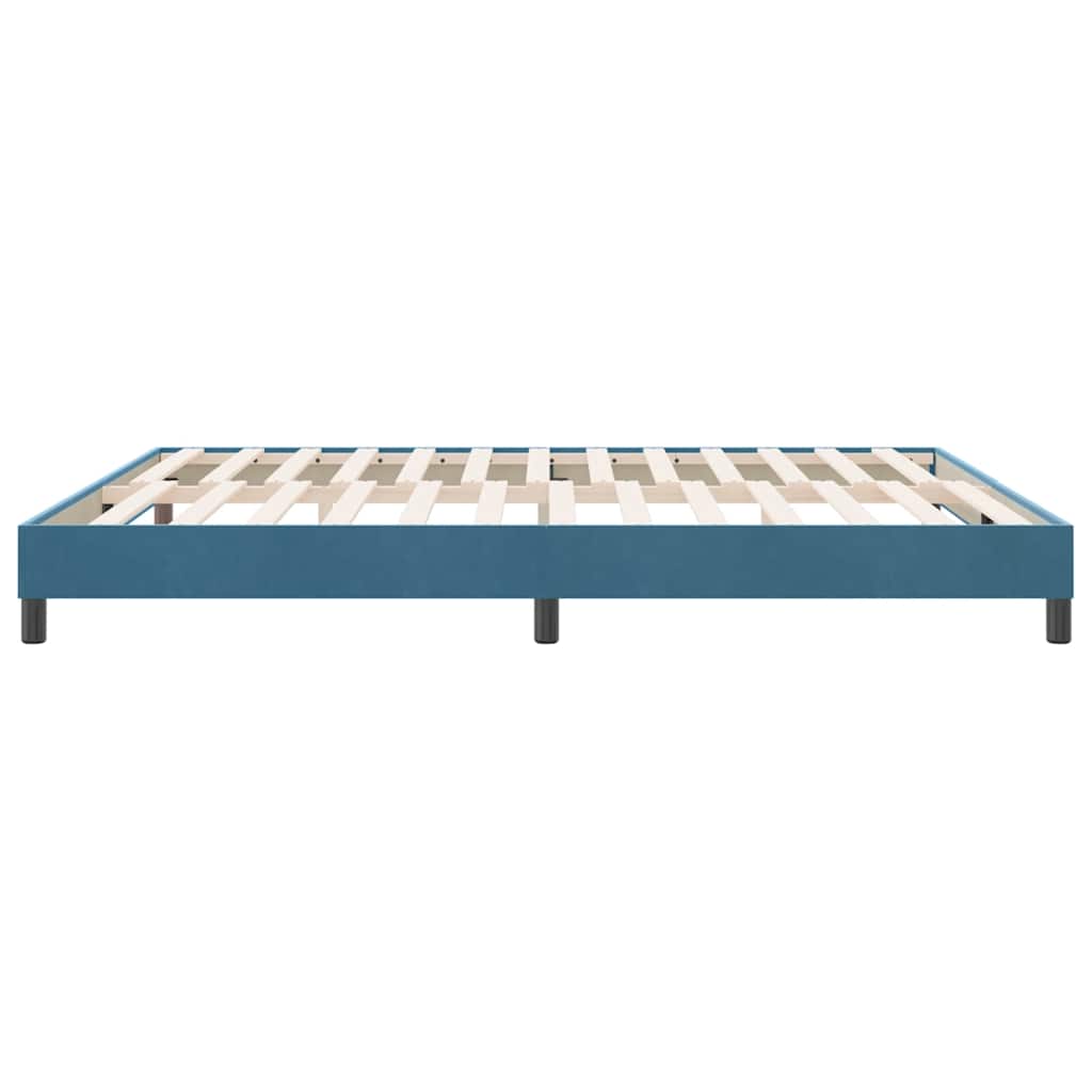 Letto a Molle senza Materasso Blu Scuro 180x220 cm Velluto