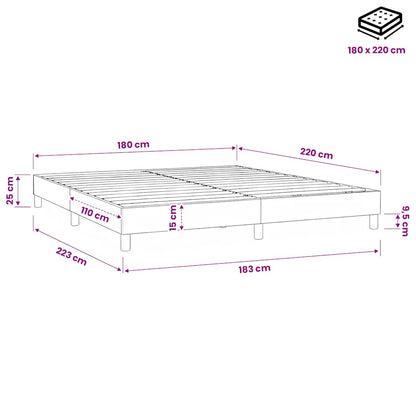 Letto a Molle senza Materasso Blu Scuro 180x220 cm Velluto