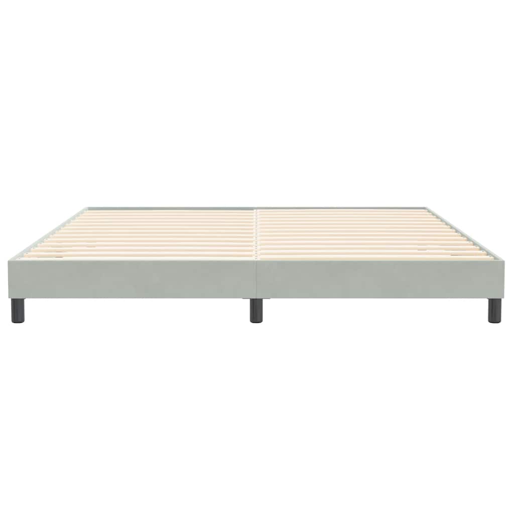 Letto a Molle senza Materasso Grigio Chiaro 200x220cm Velluto | homemem39