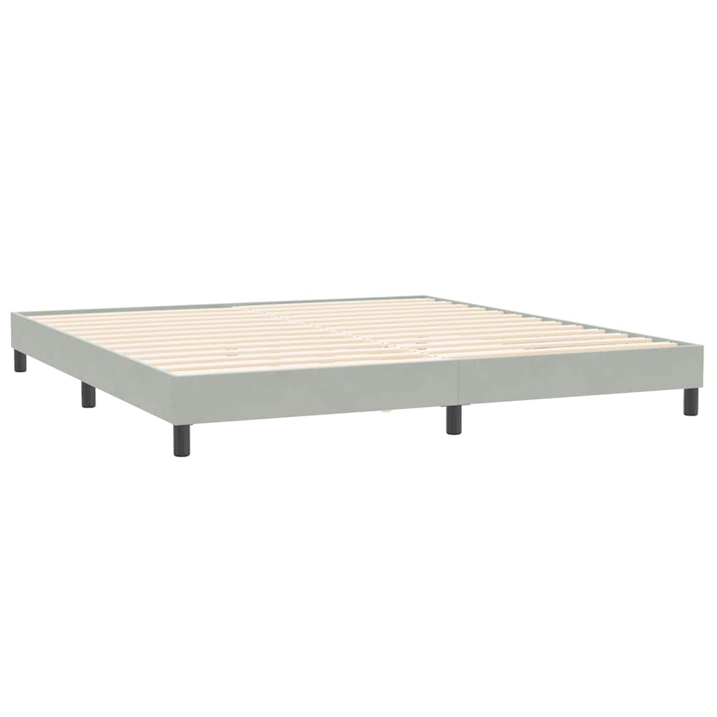 Letto a Molle senza Materasso Grigio Chiaro 200x220cm Velluto | homemem39