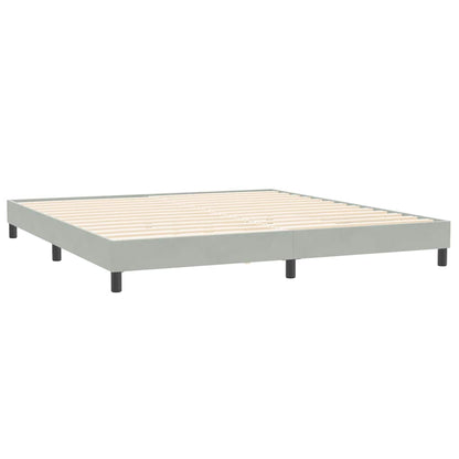 Letto a Molle senza Materasso Grigio Chiaro 200x220cm Velluto | homemem39