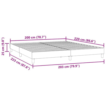Letto a Molle senza Materasso Grigio Scuro 200x220 cm Velluto | homemem39