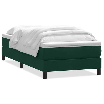 Letto a Molle senza Materasso Verde Scuro 200x220 cm Velluto