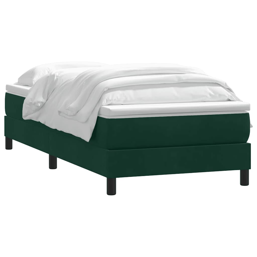Letto a Molle senza Materasso Verde Scuro 200x220 cm Velluto