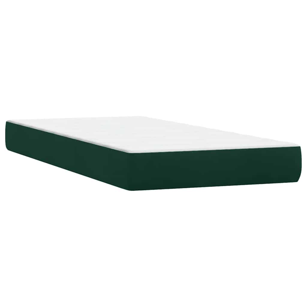 Letto a Molle senza Materasso Verde Scuro 200x220 cm Velluto