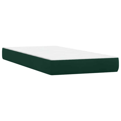 Letto a Molle senza Materasso Verde Scuro 200x220 cm Velluto