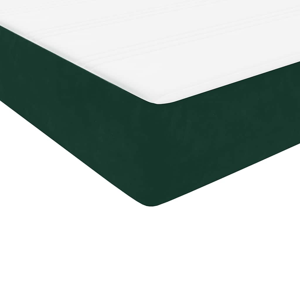 Letto a Molle senza Materasso Verde Scuro 200x220 cm Velluto