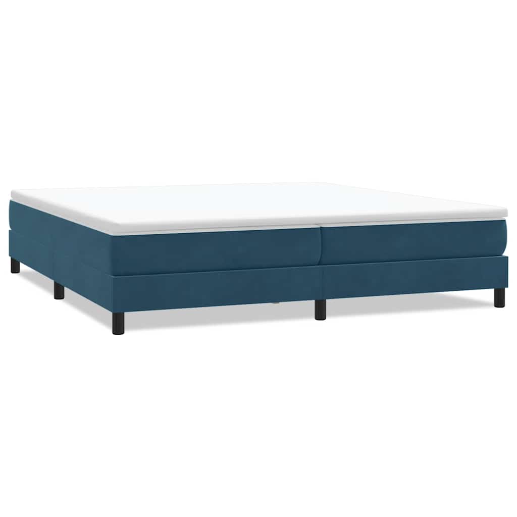 Letto a Molle senza Materasso Blu Scuro 200x220 cm in Velluto | homemem39