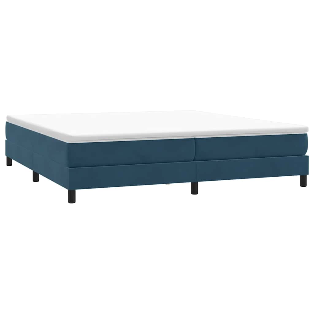 Letto a Molle senza Materasso Blu Scuro 200x220 cm in Velluto | homemem39