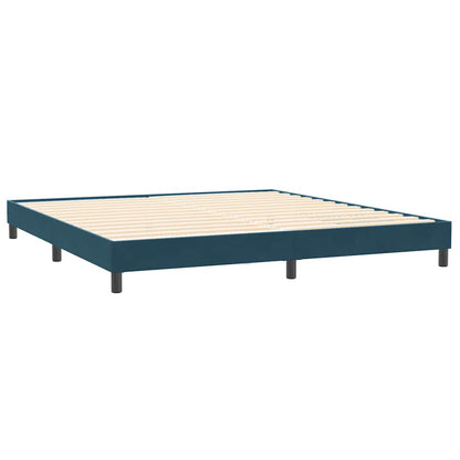 Letto a Molle senza Materasso Blu Scuro 200x220 cm in Velluto | homemem39
