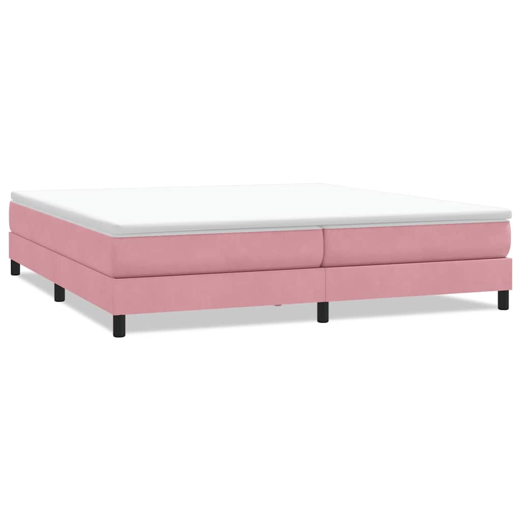 Letto a Molle senza Materasso Rosa 200x220 cm in Velluto | homemem39