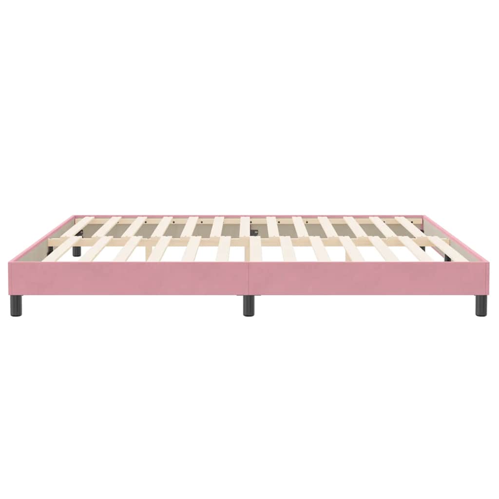 Letto a Molle senza Materasso Rosa 200x220 cm in Velluto | homemem39