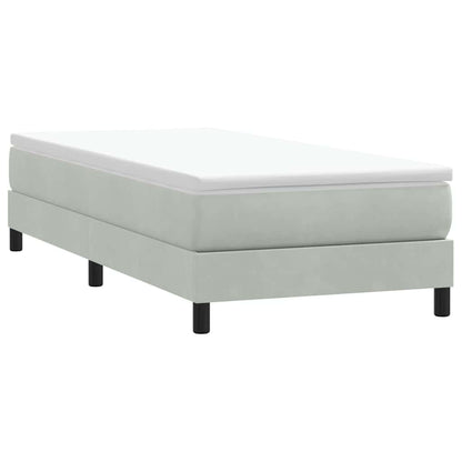 Giroletto a Molle con Materasso Grigio Chiaro 80x210 cm Velluto