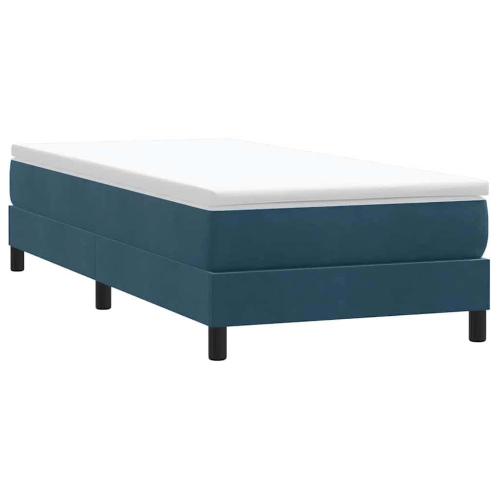 Giroletto a Molle con Materasso Blu Scuro 80x210 cm Velluto | homemem39