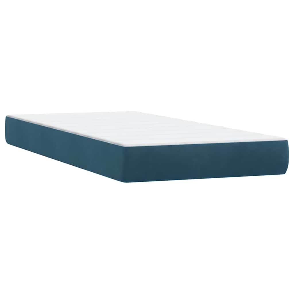 Giroletto a Molle con Materasso Blu Scuro 80x210 cm Velluto | homemem39