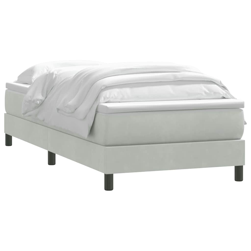 Giroletto a Molle con Materasso grigio chiaro 90x210 cm Velluto | homemem39