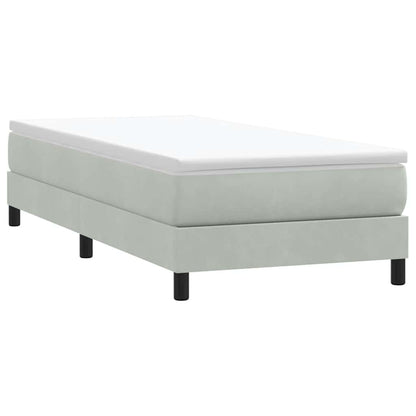 Giroletto a Molle con Materasso grigio chiaro 90x210 cm Velluto | homemem39