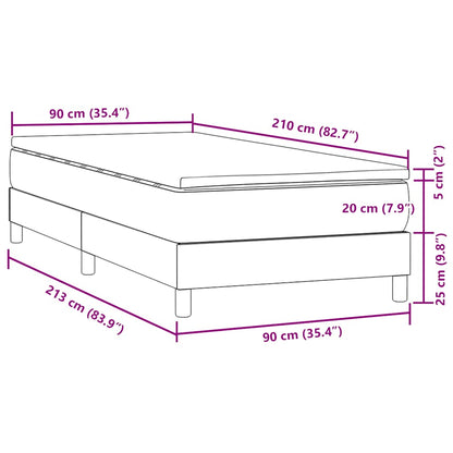Giroletto a Molle con Materasso grigio chiaro 90x210 cm Velluto | homemem39