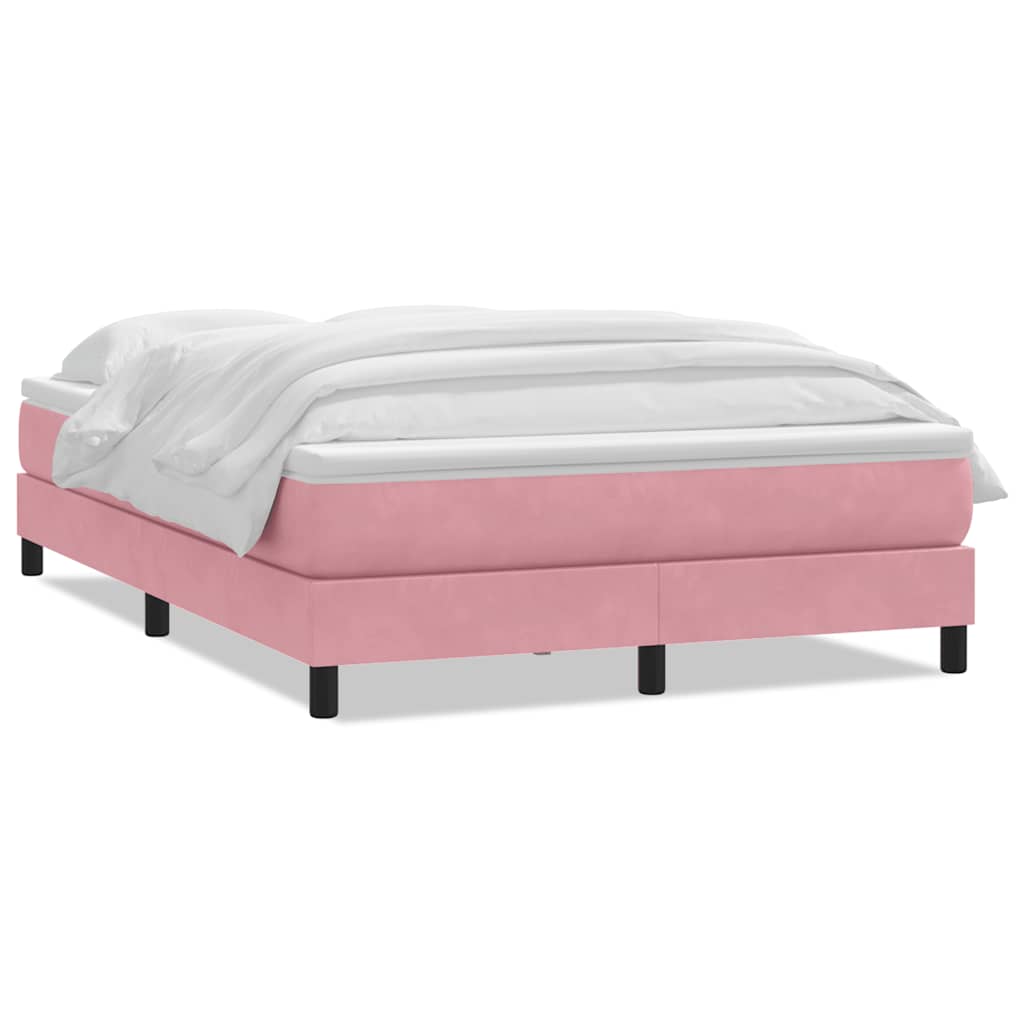 Giroletto a Molle con Materasso Rosa 140x210 cm in Velluto | homemem39