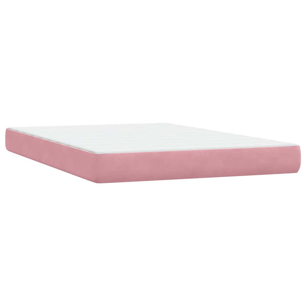 Giroletto a Molle con Materasso Rosa 140x210 cm in Velluto | homemem39