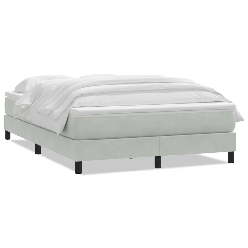 Giroletto a Molle con Materasso Grigio Chiaro 160x210cm Velluto | homemem39