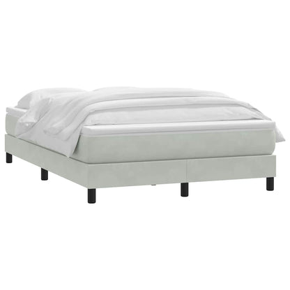 Giroletto a Molle con Materasso Grigio Chiaro 160x210cm Velluto | homemem39