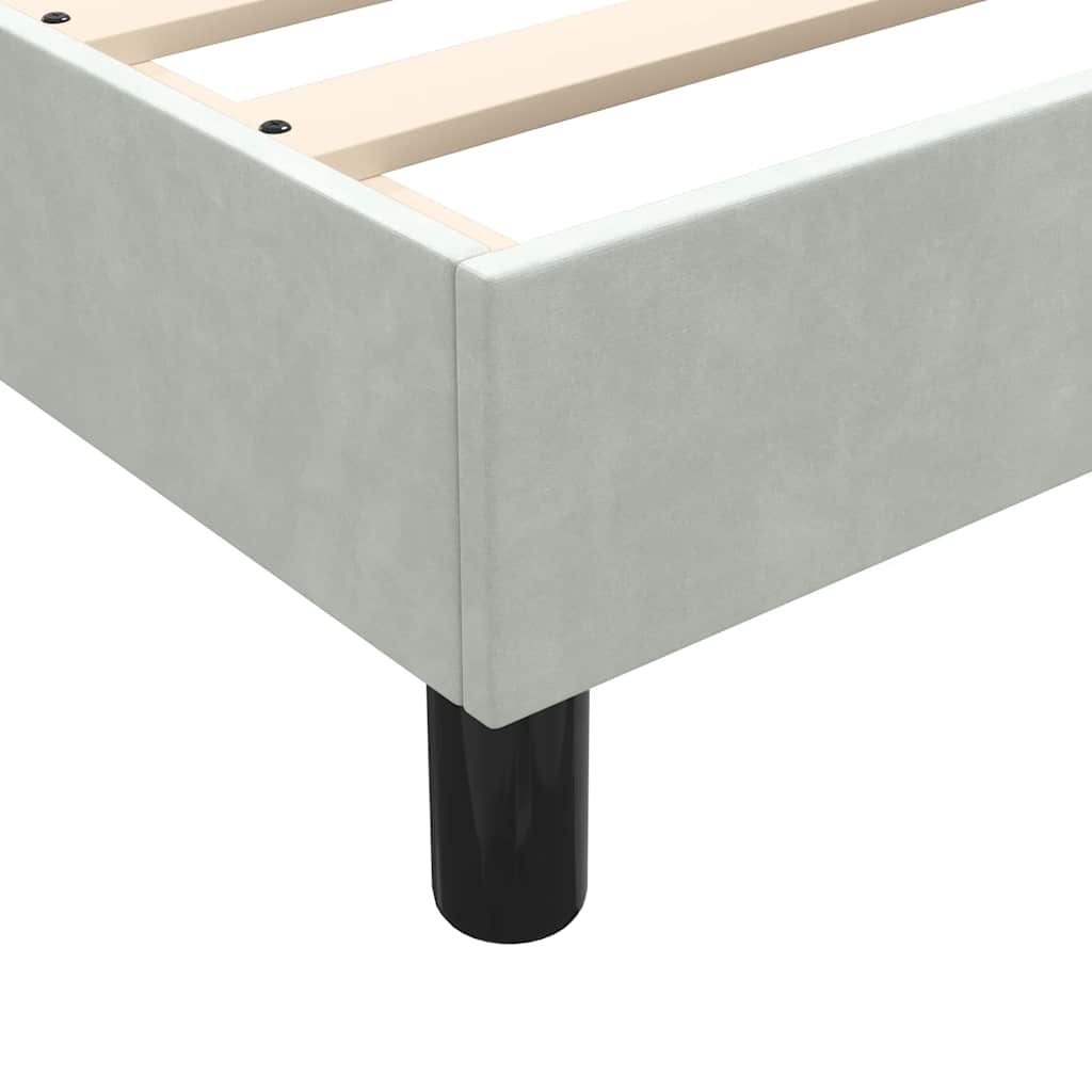 Giroletto a Molle con Materasso Grigio Chiaro 160x210cm Velluto | homemem39