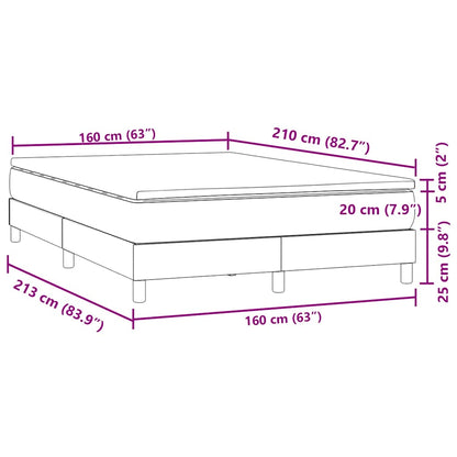 Giroletto a Molle con Materasso Grigio Chiaro 160x210cm Velluto | homemem39