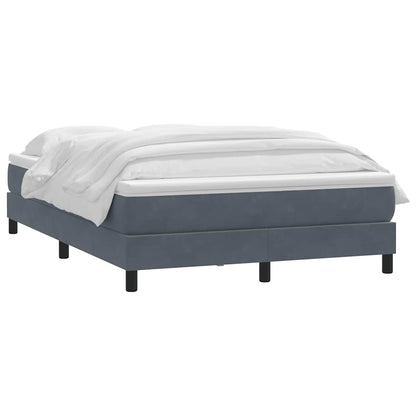 Giroletto a Molle con Materasso Grigio Scuro 160x210 cm Velluto | homemem39