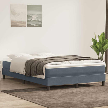Giroletto a Molle con Materasso Grigio Scuro 160x210 cm Velluto | homemem39