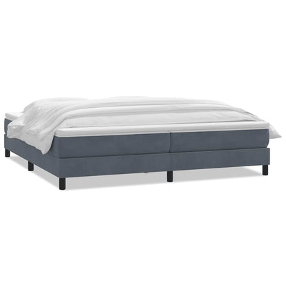 Giroletto a Molle con Materasso Grigio Scuro 180x210 cm Velluto