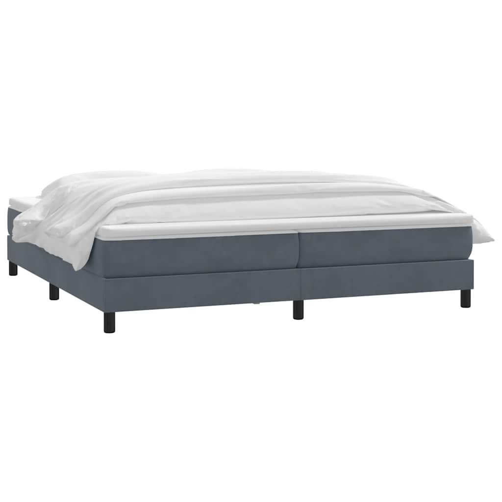 Giroletto a Molle con Materasso Grigio Scuro 180x210 cm Velluto