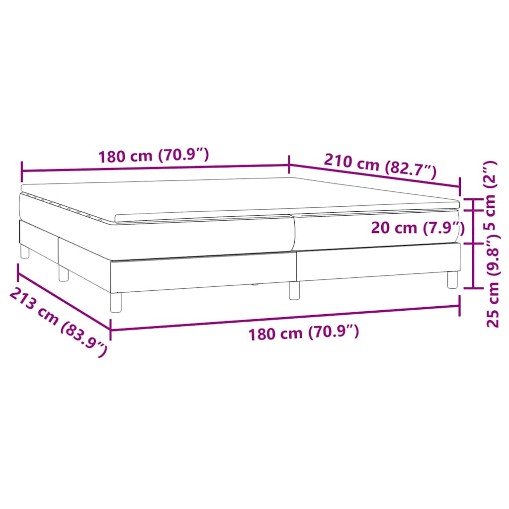 Giroletto a Molle con Materasso Rosa 180x210 cm in Velluto | homemem39