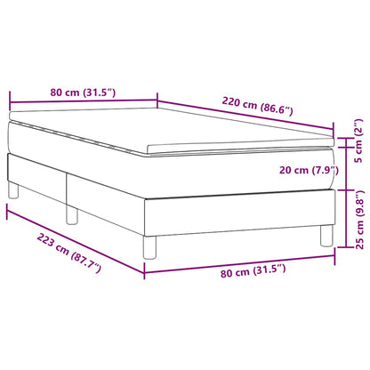 Giroletto a Molle con Materasso Grigio Scuro 80x220 cm Velluto | homemem39
