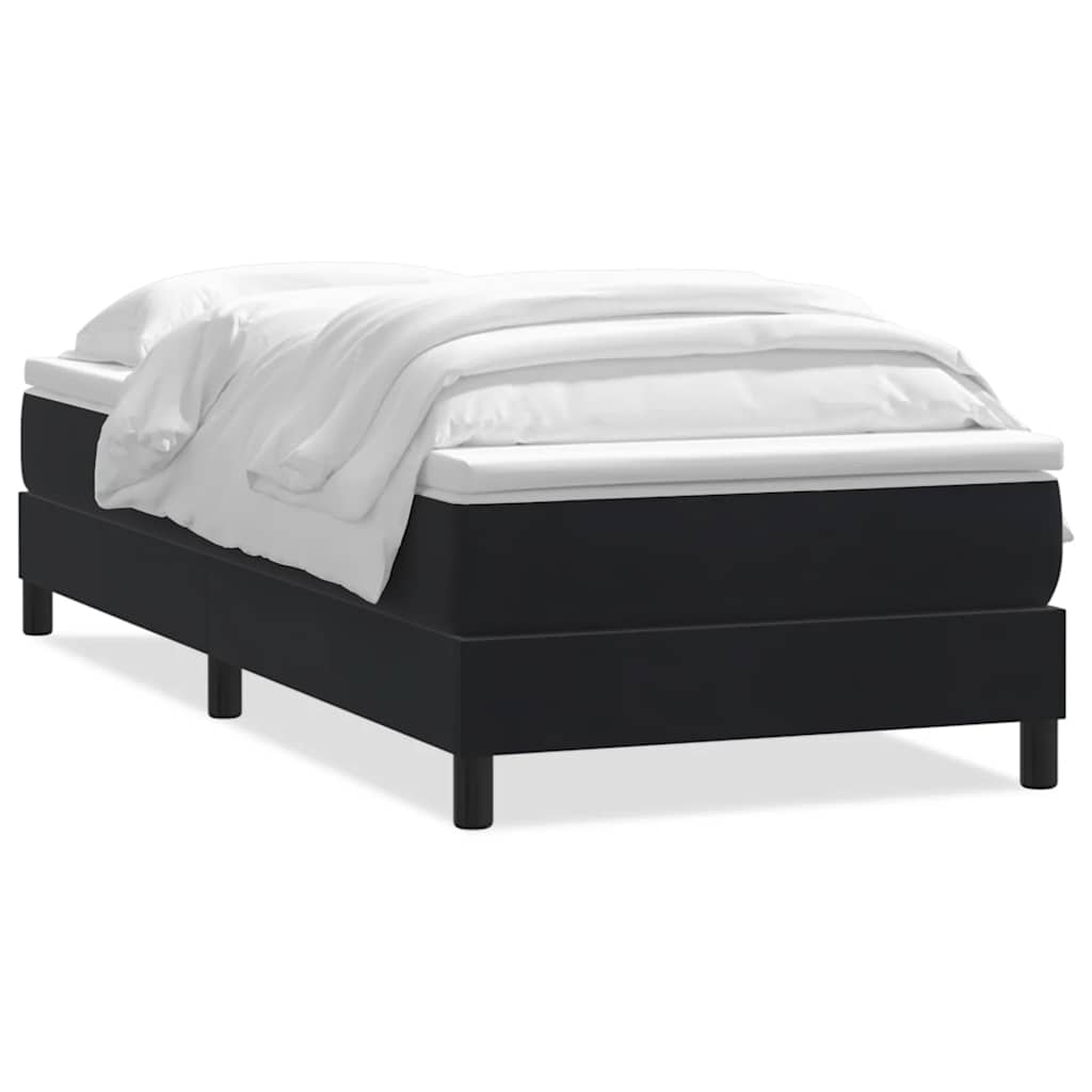 Giroletto a Molle con Materasso Nero 80x220 cm Velluto