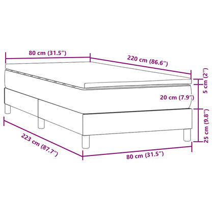 Giroletto a Molle con Materasso Nero 80x220 cm Velluto | homemem39