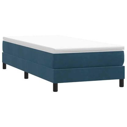 Giroletto a Molle con Materasso Blu Scuro 80x220 cm Velluto | homemem39