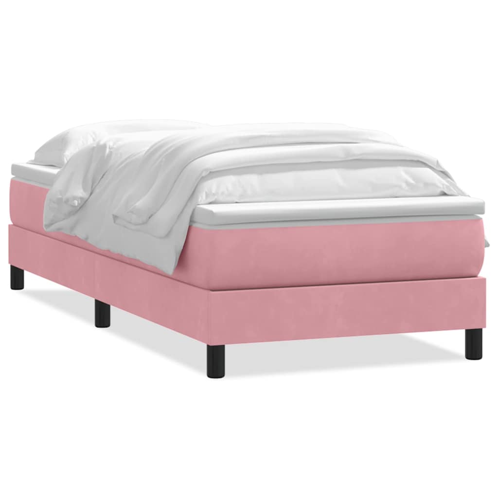 Giroletto a Molle con Materasso Rosa 90x220 cm Velluto | homemem39