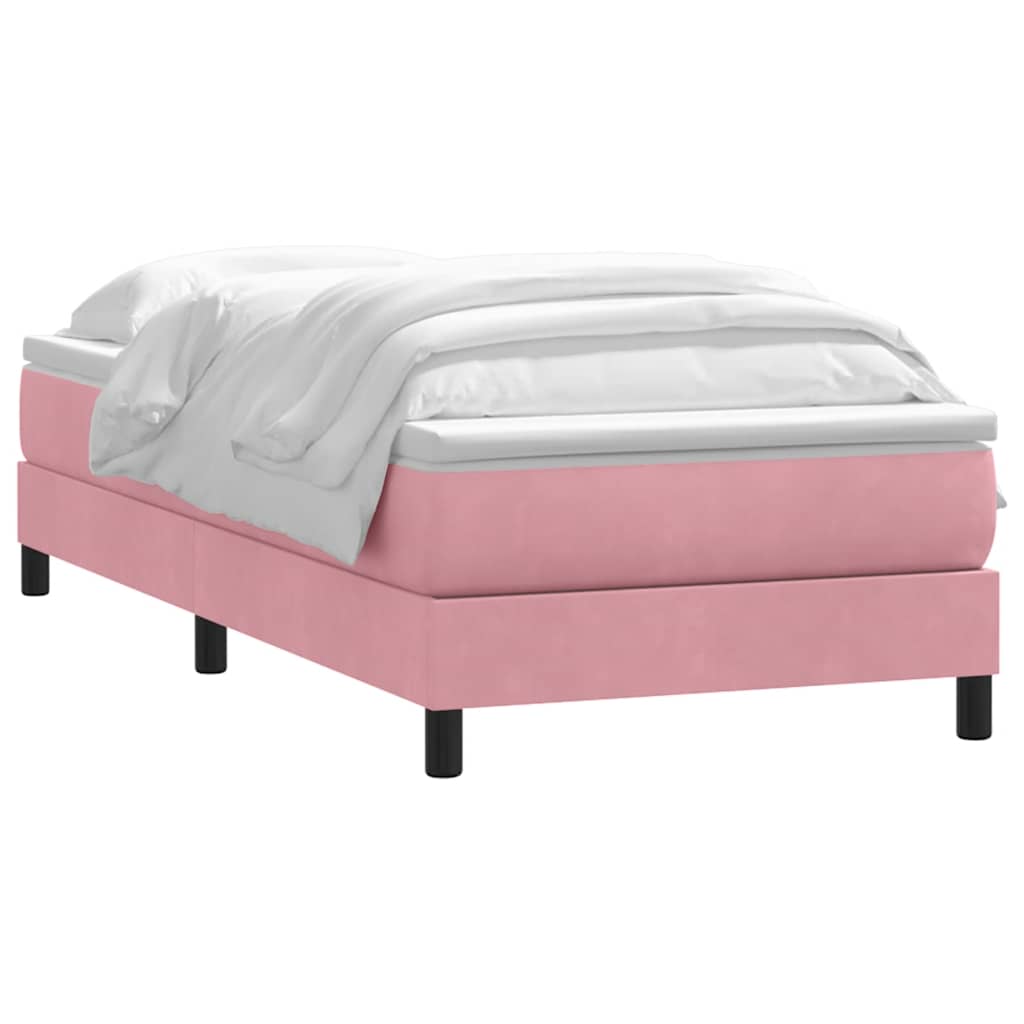 Giroletto a Molle con Materasso Rosa 90x220 cm Velluto | homemem39
