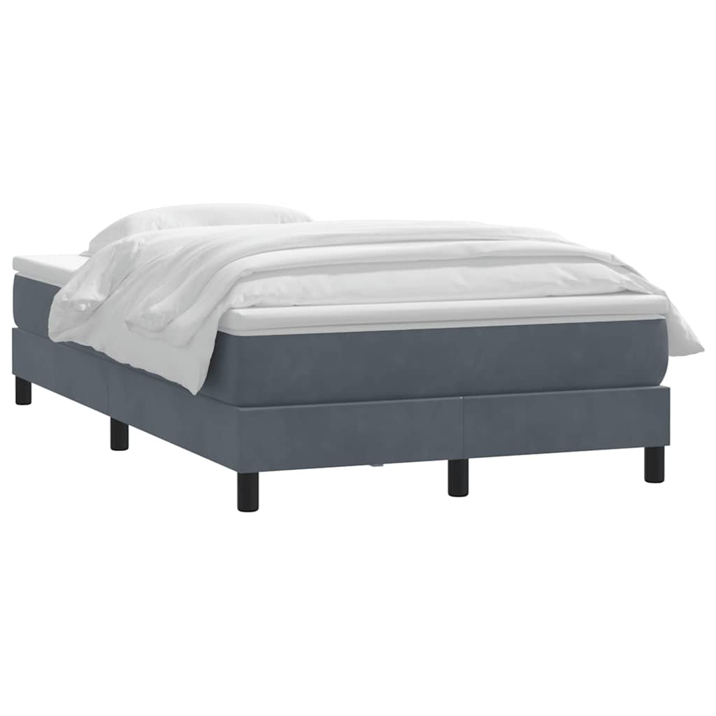 Giroletto a Molle con Materasso Grigio Scuro 120x220 cm Velluto | homemem39