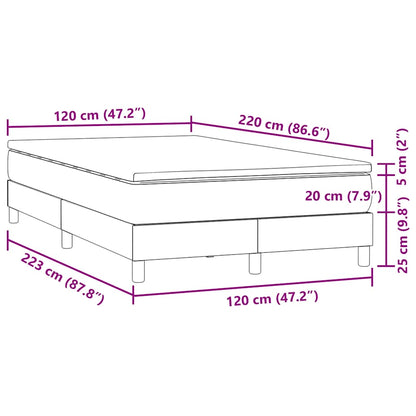 Giroletto a Molle con Materasso Grigio Scuro 120x220 cm Velluto | homemem39