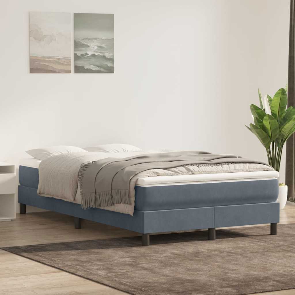 Giroletto a Molle con Materasso Grigio Scuro 120x220 cm Velluto | homemem39